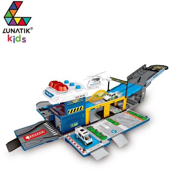 Игровой набор Lunatik Kids Грузовик трансформер гараж Полиция (LNK-CDP0687)
